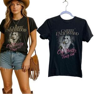 Carrie Underwood Cry Pretty Tour 360 Graphic Tee – Size XS/S Black Concert Shirt